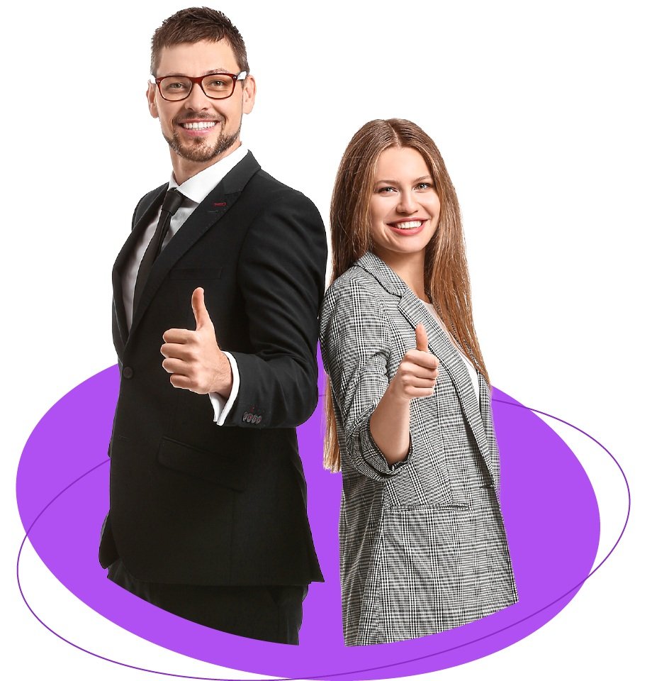 A team of four business professionals